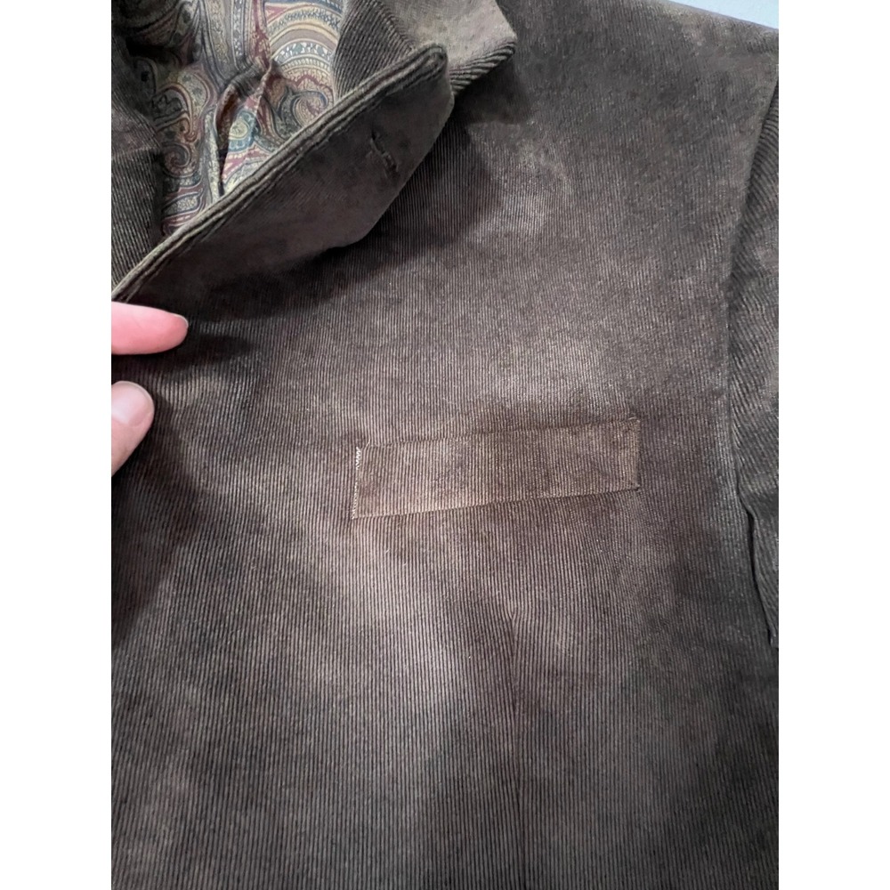 Lauren Ralph Lauren Mens Brown Corduroy Blazer Paisley Lining Sport Coat 40R - Picture 9 of 16